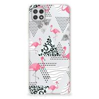 Samsung Galaxy A22 5G | TPU Hoesje | Flamingo Triangle
