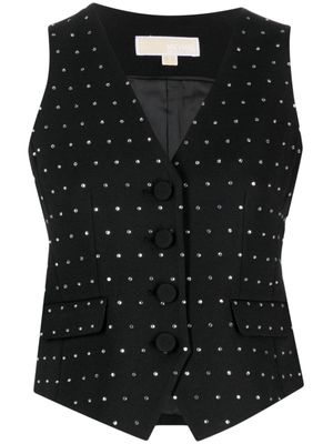 Michael Michael Kors Gilet met kristallen en V-hals - Zwart Michael Michael Kors Gilet met kristallen en V-hals - Zwart