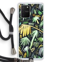 Tropical Palms Dark: Samsung Galaxy S10 Lite Transparant Hoesje met koord Tropical Palms Dark: Samsung Galaxy S10 Lite Transparant Hoesje met koord