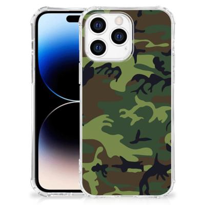 Apple iPhone 14 Pro Max Doorzichtige Silicone Hoesje Army Dark Apple iPhone 14 Pro Max Doorzichtige Silicone Hoesje Army Dark