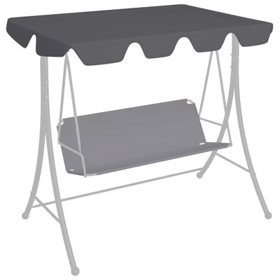 VidaXL Vervangingsluifel voor schommelbank 188/168x145/110cm antraciet