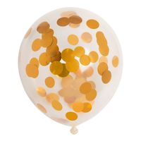 Globos Confetti ballonnen papieren confetti metallic goud 30cm, 6st.