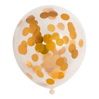 Globos Confetti Ballonnen Papieren Confetti Metallic Goud 30cm, 6st.