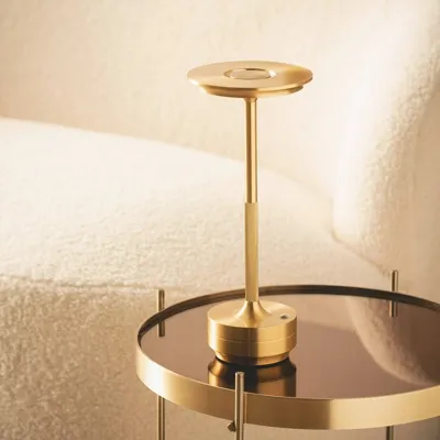 Tafellamp oplaadbaar &apos;Marian&apos; touch goud accu 28cm
