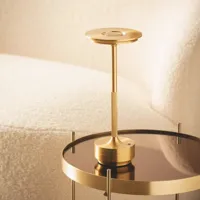 Tafellamp oplaadbaar &apos;Marian&apos; touch goud accu 28cm