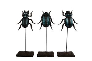 Beetles on base zwart 3 ass polystone 9,5x6,5x21cm