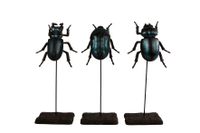 Beetles on base zwart 3 ass polystone 9,5x6,5x21cm
