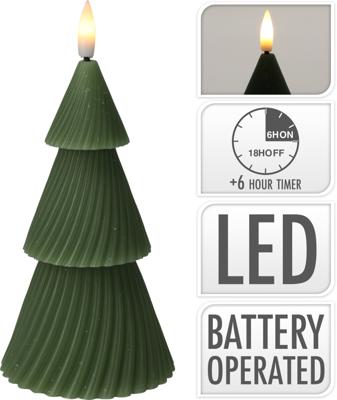 LED kaars everlands kunstkerstboom 15cm groen