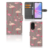 OPPO A78 5G | A58 5G Telefoonhoesje met Pasjes Flamingo