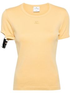 Courrèges t-shirt Buckle Contrast en coton - Jaune