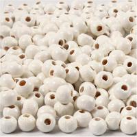 Creativ Company Houten kralen, d 5 mm, gatgrootte 1,5 mm, ca. 150 stuk, wit, 6 gr/ 1 doos