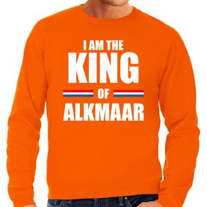 Oranje I am the King of Alkmaar sweater - Koningsdag truien voor heren 2XL  -