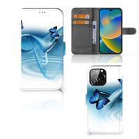 iPhone 14 Pro Max | Telefoonhoesje | Met pasjeshouder | Vlinders