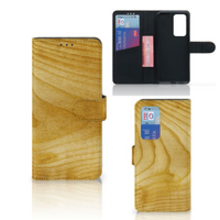 Huawei P40 Pro Book Style Case Licht Hout - thumbnail