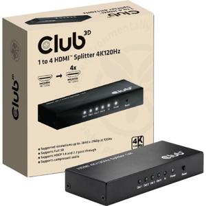 club3D CSV-1385 HDMI Adapter [1x HDMI-bus - 4x HDMI-bus] Zwart