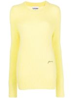 GANNI pull à logo brodé - Jaune