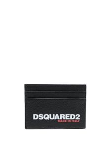 DSQUARED2 porte-cartes en cuir à logo imprimé - Noir