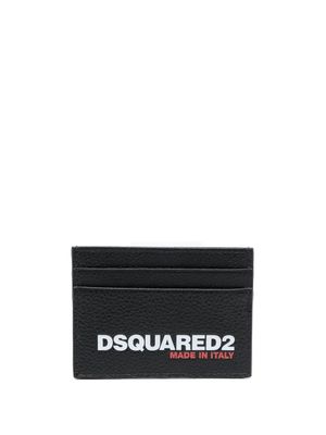 DSQUARED2 porte-cartes en cuir à logo imprimé - Noir