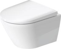 Duravit D-Neo compact hangtoilet randloos met blinde bevestiging en toiletbril wit