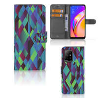 OPPO Reno5 Z | A94 5G Book Case Abstract Green Blue - thumbnail