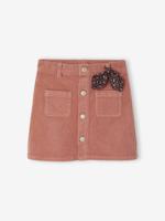 Fluwelen rok met knopen met sierstrik oudroze