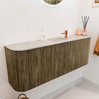 Toiletmeubel Mondiaz Joya Dlux | 113.2 cm | Meubelkleur Dusk | Faye wastafel Ostra Wasbak Midden | 1 kraangat