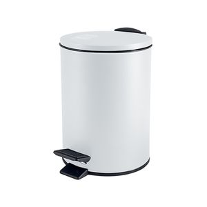 Spirella Pedaalemmer Cannes - wit - 3 liter - metaal - L17 x H25 cm - soft-close - toilet/badkamer   -