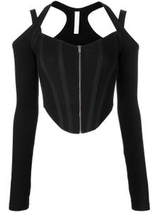 Dion Lee haut corset à détail nervuré - Noir