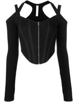 Dion Lee haut corset à détail nervuré - Noir - thumbnail