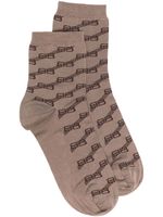 Balenciaga chaussettes BB Monogram - Marron