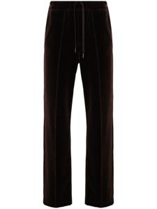 TOM FORD pantalon de jogging droit monogrammé en velours - Marron