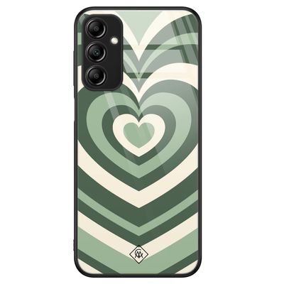 Samsung Galaxy A14 glazen hardcase - Hart swirl groen
