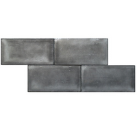 Terre d'Azur Spatula Metallo wandtegel 10x20cm antraciet mat - 26 stuks per doos - thumbnail