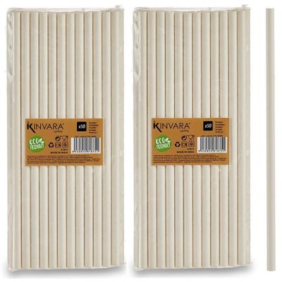 100x stuks suikerriet/papieren drinkrietjes bio-eco-milieuvriendelijk 20 cm