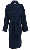 badjas unisex marineblauw met sjaalkraag - thumbnail