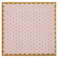 Santex feest servetten - stippen - 20x stuks - 25 x 25 cm - papier - roze/goud - Feestservetten - thumbnail