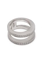 Tom Wood bagues Vault Double pavée de zircons - Argent