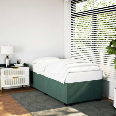 Bedframe zonder matras 100x200 cm fluweel donkergroen