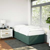 Bedframe zonder matras 100x200 cm fluweel donkergroen
