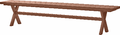 WOOOD Picknickbank 'Delta' 220cm, kleur Terra