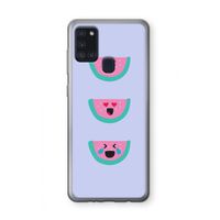 Smiley watermeloen: Samsung Galaxy A21s Transparant Hoesje