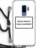 Alone: Samsung Galaxy S9 Plus Transparant Hoesje met koord Alone: Samsung Galaxy S9 Plus Transparant Hoesje met koord