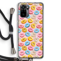 Pink donuts: Xiaomi Redmi Note 10 Pro Transparant Hoesje met koord