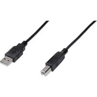 Digitus USB-kabel USB 2.0 USB-A stekker, USB-B stekker 3.00 m Zwart AK-300102-030-S