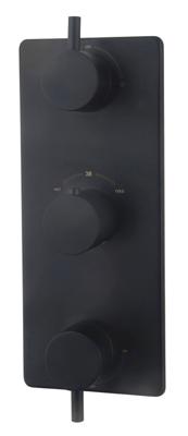Wiesbaden Caral afbouwdeel inbouwthermostaat 3 weg zwart