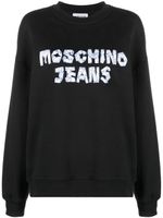 MOSCHINO JEANS sweat en jean à logo imprimé - Noir