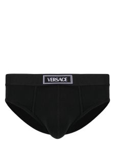 Versace slip en coton à bande logo 90s Versace - Noir