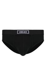 Versace slip en coton à bande logo 90s Versace - Noir