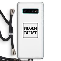 Negenduust vierkant: Samsung Galaxy S10 Plus Transparant Hoesje met koord