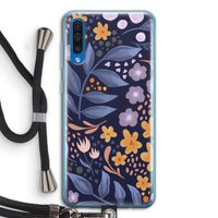 Flowers with blue leaves: Samsung Galaxy A50 Transparant Hoesje met koord